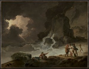 Een Storm Achter het Eiland Wight door Julius Caesar Ibbetson