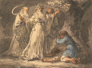 Het snijden van maretak ervan door de druïden door Julius Caesar Ibbetson
