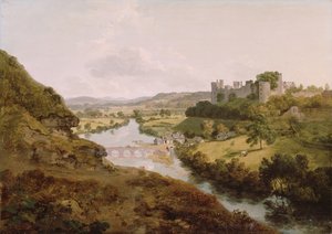 Kasteel Ludlow, Shropshire door Julius Caesar Ibbetson