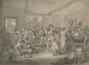 Zeelieden die feestvieren en horloges bakken