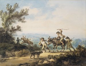 De weerspannige ezel, 1798 door Julius Caesar Ibbetson