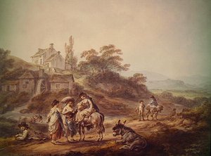 De Watermolen door Julius Caesar Ibbetson