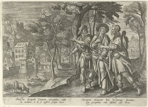 Emmaüsgangers door Julius Goltzius
