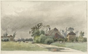 Vaart leidend naar een boerderij door Julius Jacobus van de Sande Bakhuyzen