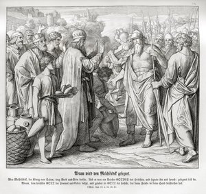 Abraham wordt gezegend door Melchizedek, Genesis door Julius Schnorr von Carolsfeld
