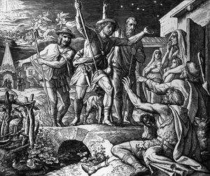 Aanbidding van de herders door Julius Schnorr von Carolsfeld