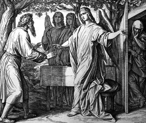 Engelen kondigen Abraham de geboorte van Isaak aan