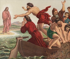 Christus verschijnt aan het Meer van Tiberias door Julius Schnorr von Carolsfeld