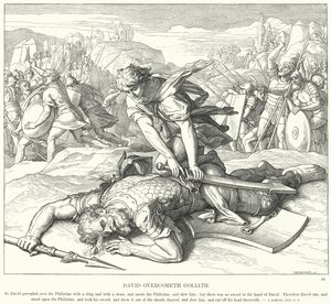 David overwint Goliath door Julius Schnorr von Carolsfeld
