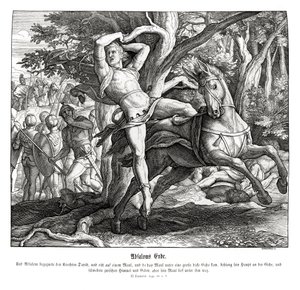 Dood van Absalom door Julius Schnorr von Carolsfeld