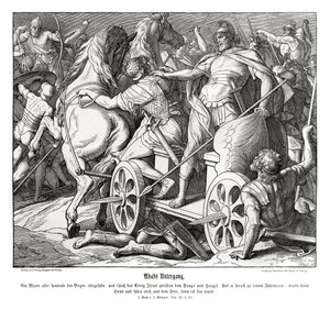 De val van Achab door Julius Schnorr von Carolsfeld