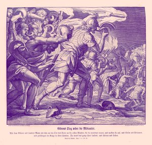 Gideons overwinning op de Midianieten door Julius Schnorr von Carolsfeld
