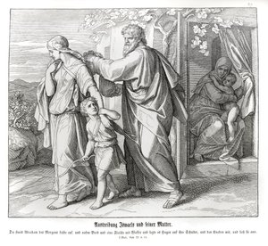 Hagar en Ismaël worden weggestuurd, Genesis door Julius Schnorr von Carolsfeld
