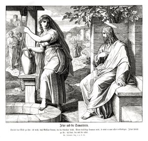 Jezus en de Samaritaanse vrouw, Evangelie van Johannes door Julius Schnorr von Carolsfeld