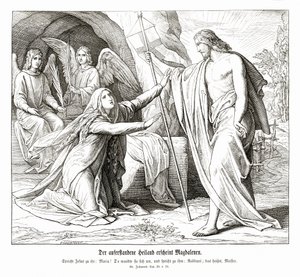 Jezus verschijnt aan Maria Magdalena, Evangelie van Johannes door Julius Schnorr von Carolsfeld