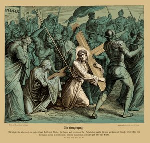 Jezus draagt het kruis, Evangelie van Lucas door Julius Schnorr von Carolsfeld