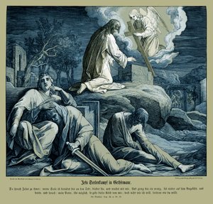 Jezus in de tuin van Getsemane, Evangelie van Matteüs door Julius Schnorr von Carolsfeld