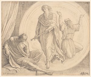 Judas Makkabeüs aanschouwt een visioen door Julius Schnorr von Carolsfeld