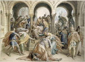 Kriemhilds dood door Julius Schnorr von Carolsfeld