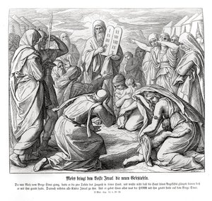Mozes levert de geboden, Exodus door Julius Schnorr von Carolsfeld
