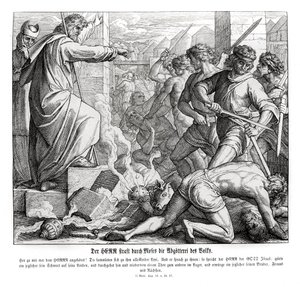 Mozes straft het volk voor hun afgoderij, Exodus door Julius Schnorr von Carolsfeld