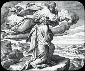 Mozes bekijkt het land Israël, 19e eeuw door Julius Schnorr von Carolsfeld