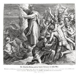 De scheiding van de Rode Zee, Exodus door Julius Schnorr von Carolsfeld