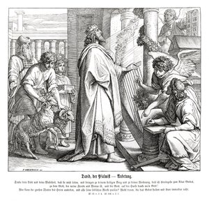 Psalmen - aanbidding door Julius Schnorr von Carolsfeld