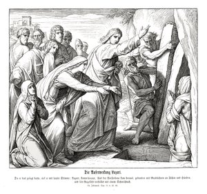 Opstanding van Lazarus, Evangelie van Johannes door Julius Schnorr von Carolsfeld