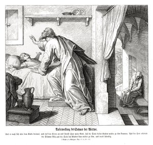 Opwekking van de zoon van de weduwe door Julius Schnorr von Carolsfeld