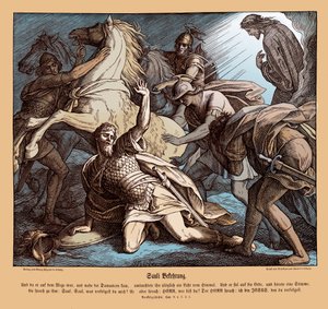 Saul op de weg naar Damascus, Handelingen van de Apostelen door Julius Schnorr von Carolsfeld