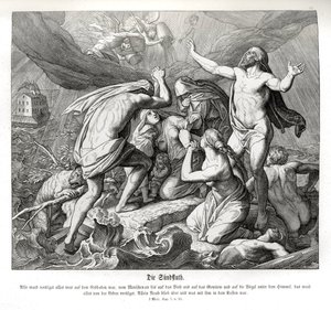 De zondvloed, Genesis door Julius Schnorr von Carolsfeld