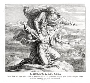 De Heer toont Mozes het beloofde land, Deuteronomium door Julius Schnorr von Carolsfeld