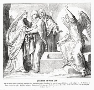 De vrouwen bij het graf van Jezus, Evangelie van Marcus door Julius Schnorr von Carolsfeld