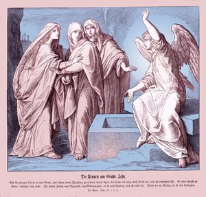 De vrouwen bij het graf van Jezus, Evangelie van Marcus door Julius Schnorr von Carolsfeld