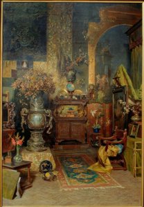 Atelierinterieur door Julius Victor Berger