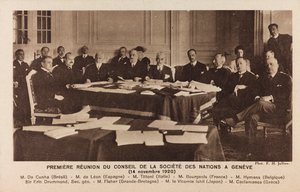 ontmoeting van de Raad van de Volkenbond in Genève door Jullien F. H.