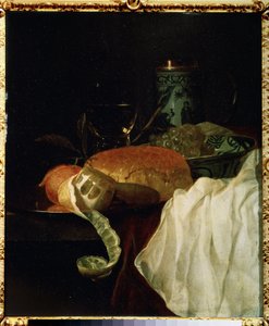 Fruit, brood en wijn door Jurian van Streeck or Streek