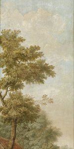 Drie behangselschilderingen van een Hollands landschap door Jurriaan Andriessen (attributed to)
