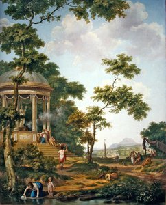 Arcadisch landschap met een tempel door Jurriaan Andriessen