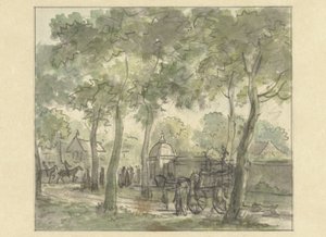 Landweg langs muur met koepel door Jurriaan Andriessen