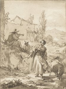Herder met schalmei door Jurriaan Cootwijck