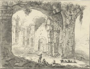Landschap met ruïne door Jurriaan Cootwijck