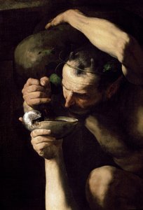 Dronken Silenus - De dronken Silene (detail) door Jusepe de Ribera