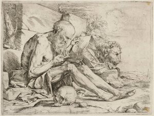De lezende heilige Hiëronymus door Jusepe de Ribera