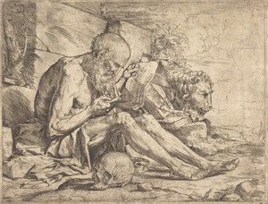 De heilige Hiëronymus lezend door Jusepe de Ribera