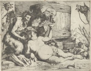 Silenus bij het wijnvat door Jusepe de Ribera