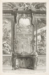 Kabinet van de graaf Bielenski, uitgevoerd in 1734, 1e plaat door Juste Aurèle Meissonnier
