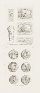 Differents desseins de Tabatières, et pomme de canne, cinquième planche, pl. 53 in Oeuvre de Juste-Aurèle Meissonnier door Juste Aurèle Meissonnier