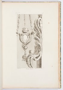Kerk Lamp, plaat 83, uit Oeuvres de Juste-Aurèle Meissonnier (Werken van Juste-Aurèle Meissonnier) door Juste Aurèle Meissonnier
